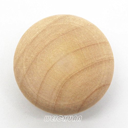 WEICHUAN 30-Pack Unfinished Solid Wood Knobs Pulls Handles - Round Natural Wooden Cabinet Knobs for Dresser Cabinet Wardrobe Cupboard and Furniture Drawer (Diameter: 1-3/8 Inches Height: 1 Inch) - Image 2