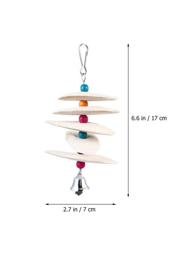 UKCOCO Small Bird Toys Cuttlefish Bone Bird Cuttlebone, Cuttlefish Bones with Bell Pet Natural Chew String Bite Toy Cuddle Bone for Parakeets Bird Parrot Parakeet Food Hanging Foraging Wall - Image 3