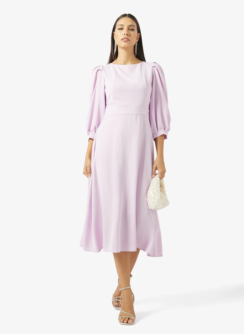 Ella  Puff Sleeves A-line Dress for Women | Best Price UAE