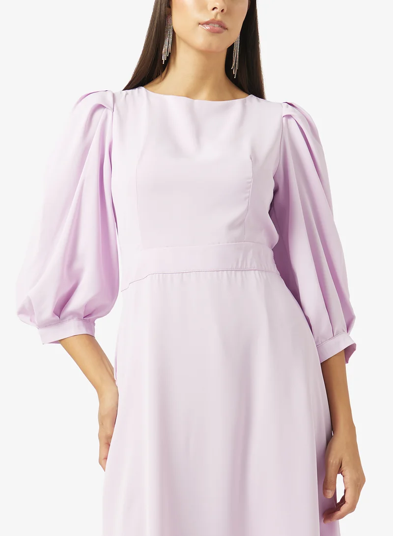 Ella  Puff Sleeves A-line Dress for Women | Best Price UAE