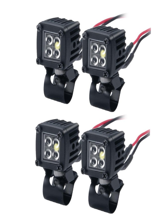 MORFUM 4PCS RC Spot Beam Square LED Cubes Offroad Driving Lights RC Light Bar LED Housing Lens Spotlight Compatible with 1/10 RC Car TRX4 TRX6 Axial SCX10 90046 RR10 D90 (D-4 Holes) - Image 1