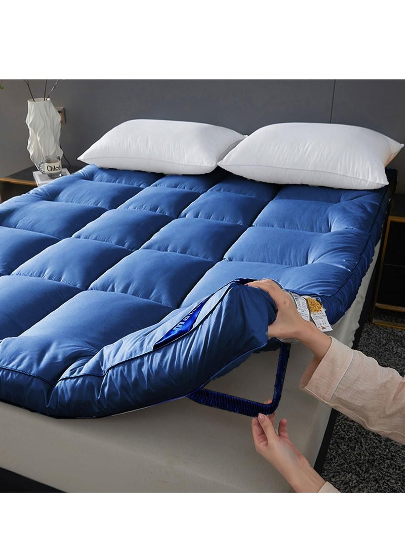 The Home Mart Home Mart Ultra-Plush 4-Inch Hotel Mattress Topper (180x200 cm) – 900 GSM Microfiber Fill, Firm Support, Super Soft Brushed Fabric, Deep Pocket Design with 4-Way Stretch Elastic Straps  - Image 1