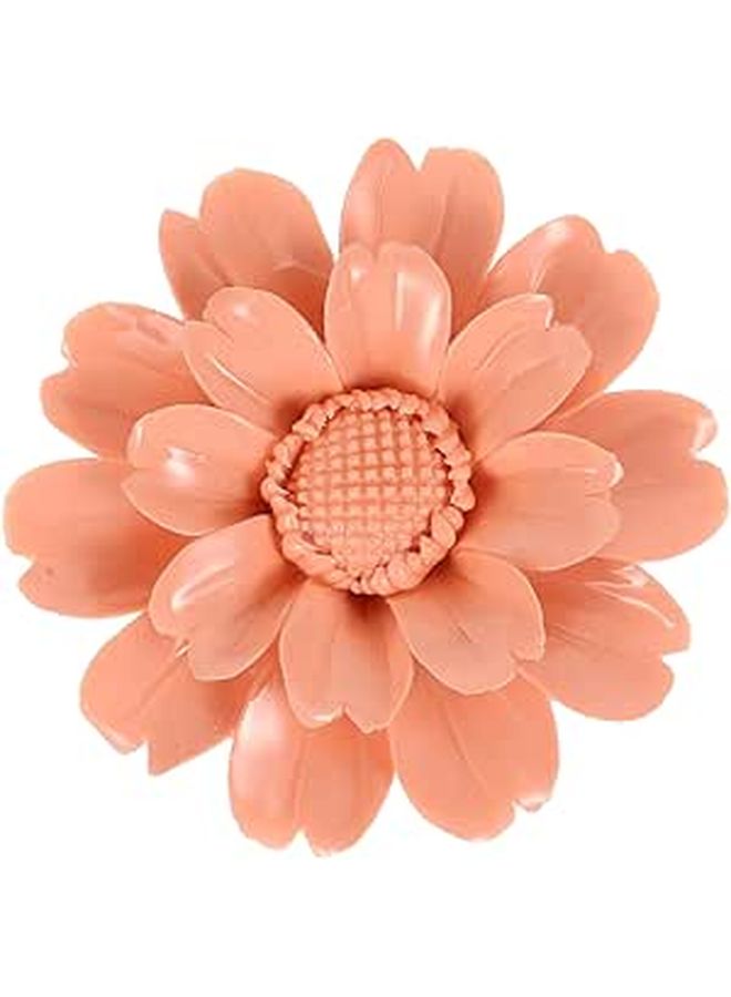 Delicate Ceramic Sunflower Wall Decor Medium Orange Floral Accent for Home - Image 1