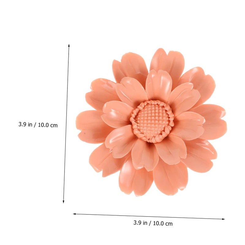 Delicate Ceramic Sunflower Wall Decor Medium Orange Floral Accent for Home - Image 3