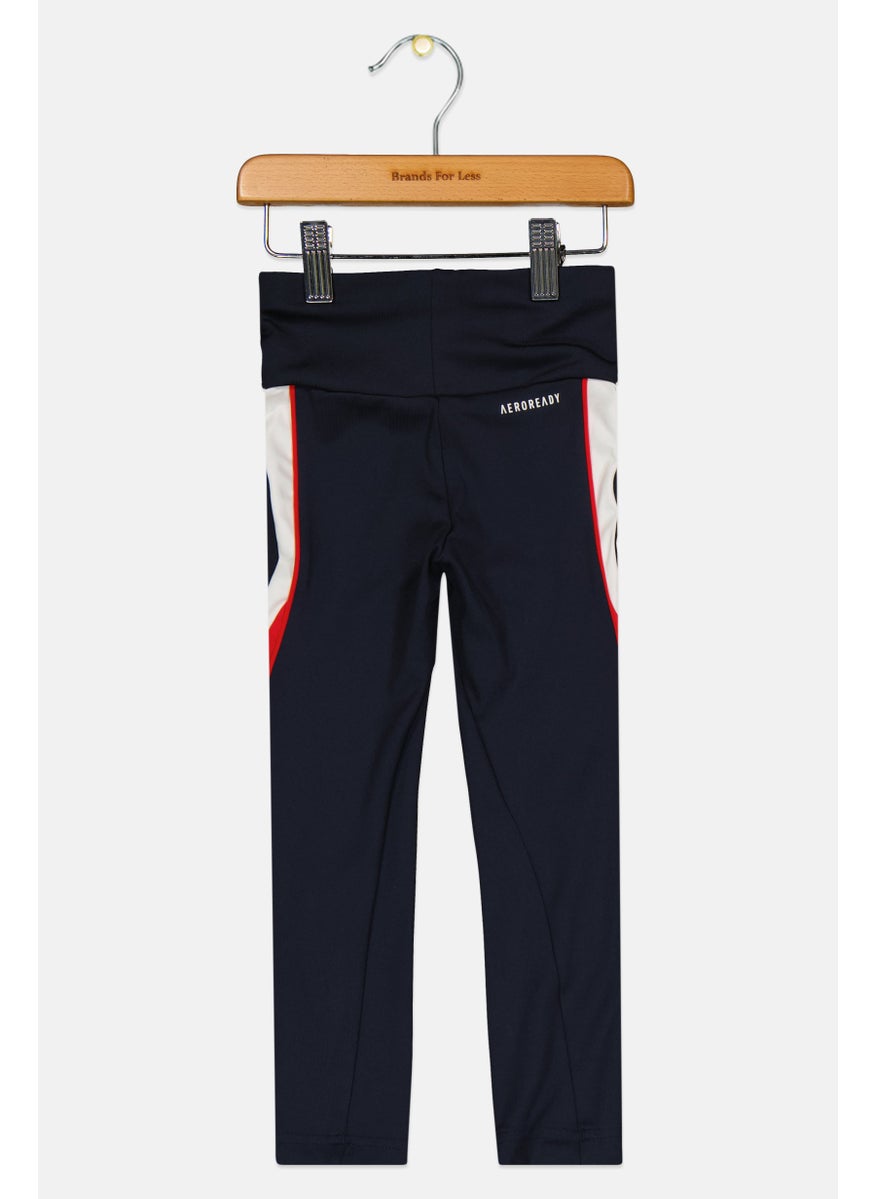 Adidas Toddlers Girl High Rise Brand Logo Leggings, Navy Blue  - Image 2