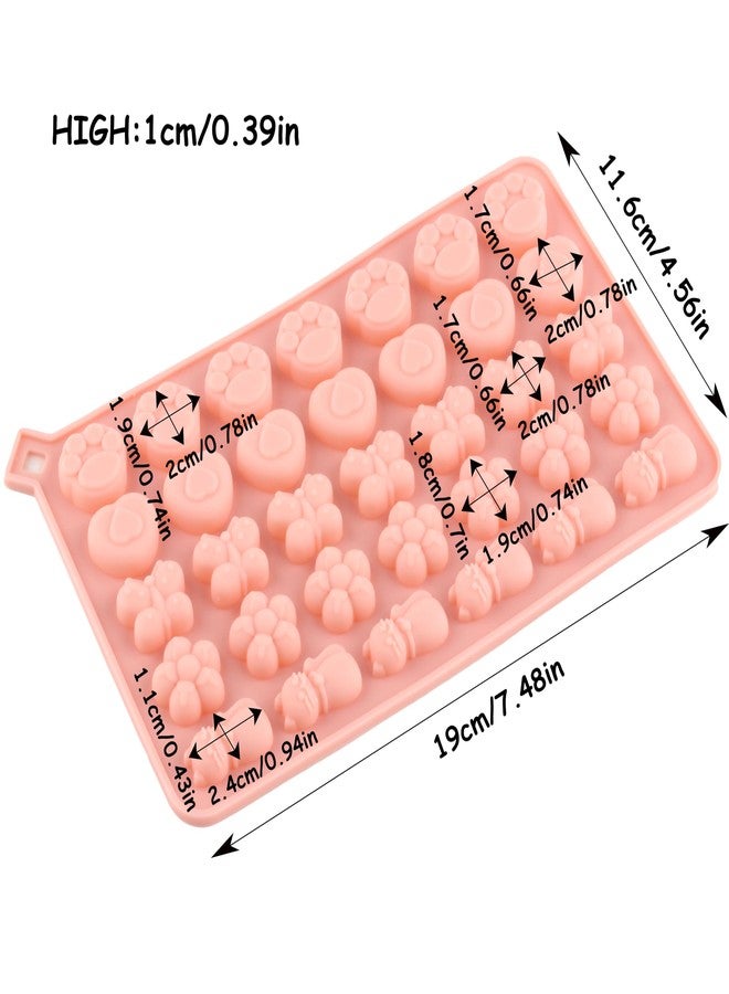YIMINGMOLD قوالب حلوى سيليكون YIMINGMOLD ذات 34 تجويفًا على شكل زهور، قالب حلوى على شكل فراشة، قالب حلوى على شكل مخالب قطة أو كلب، قالب حلوى على شكل قطة - Image 3