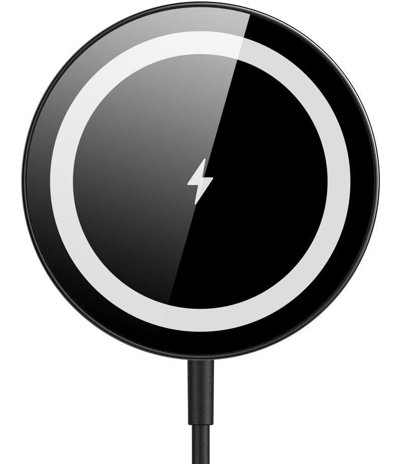 Ynhaw for Mag-Safe Charger, Magnetic Wireless Charger Made for iPhone 17/17 Pro/17 Pro Max/Air/16/15/14/13/12 Series, Mag Safe Charging Pad for AirPods Pro 3 2 (Black) - Image 1