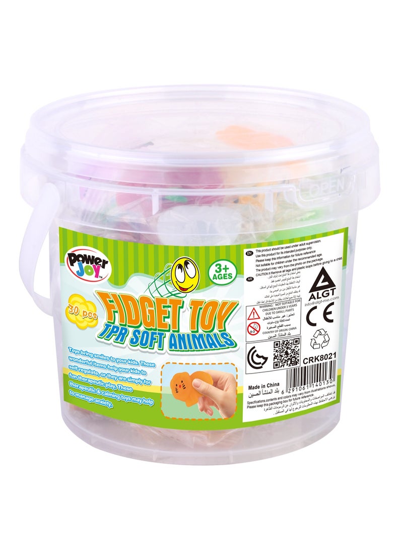 Power Joy Fidget Toys Thermoplastic Rubber Soft Animal 30-Pieces | Develops Sensory Skills | Entertaining Toy | Squishy Toy | Squeeze Toy | Stress Relief Toys for Kids - Image 2