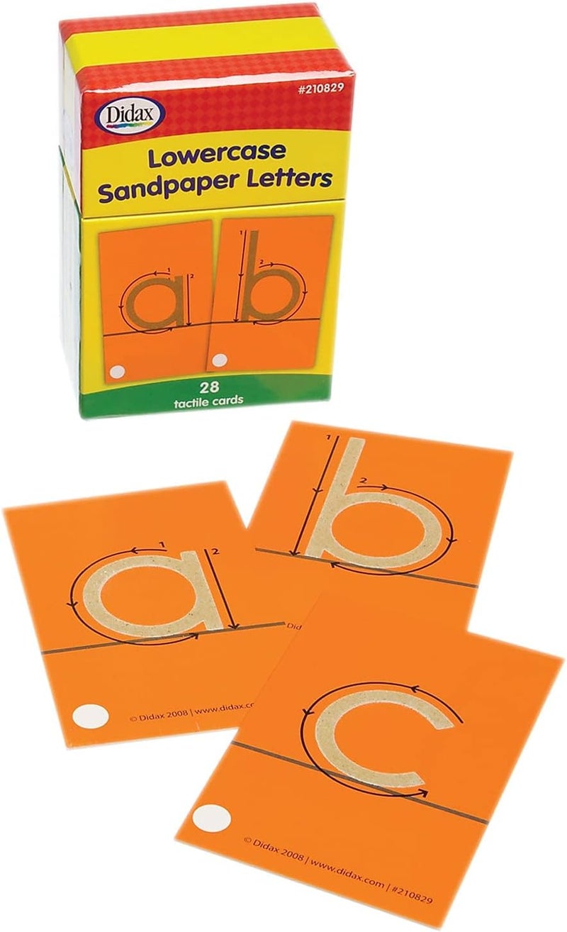Didax Educational Resources Lowercase Sandpaper Letters - Tactile Cards for Early Learning, Pack of 28