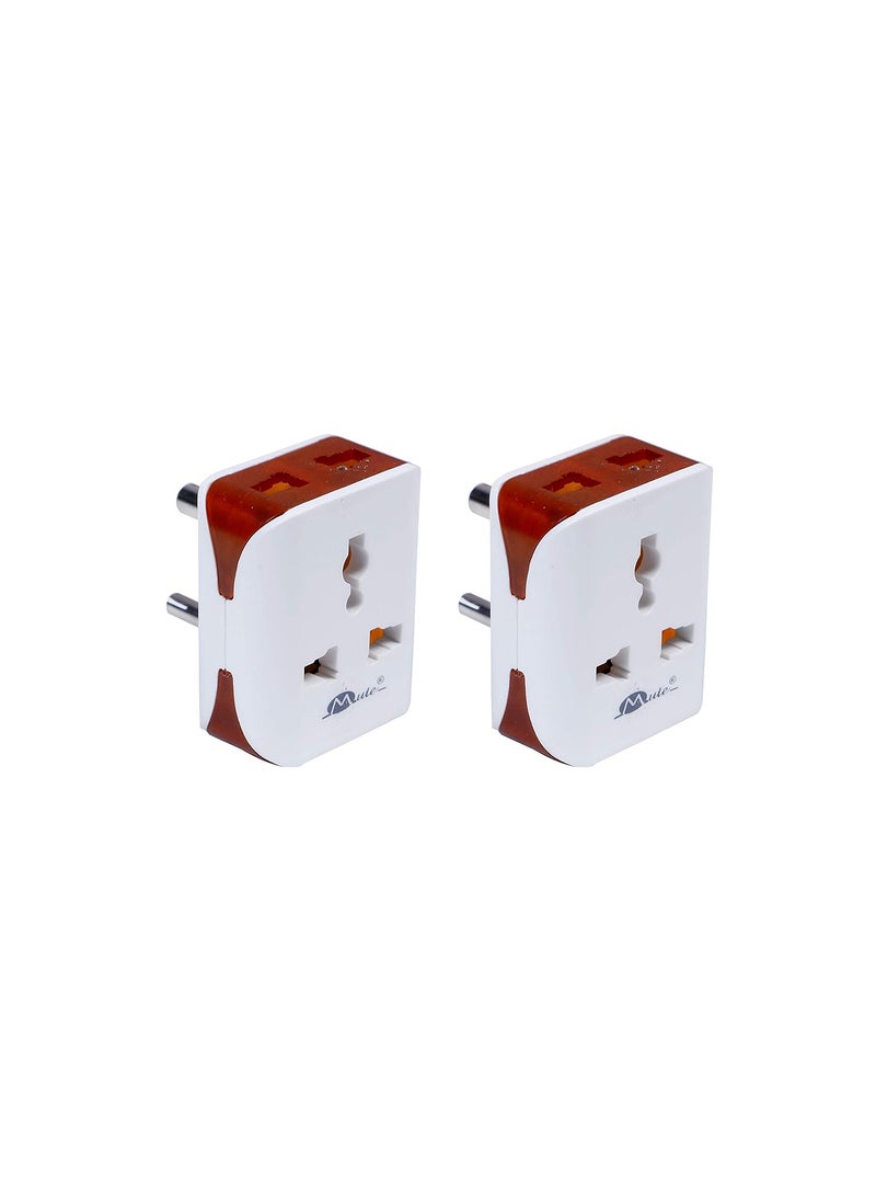 Mute Mute Universal Travel Electrical Multi Plug Adaptor Electrical Socket 6 Amp.(Pack of 2)  - Image 1