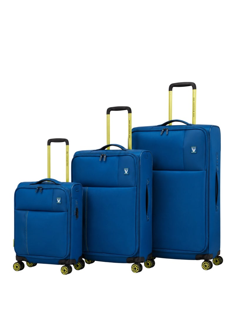 Roncato Fabric Trolley 3 Piece Luggage Set 415350-3P Expandable Soft Suitcase Set with TSA Lock & 4 Double Spinner Wheels - Image 1
