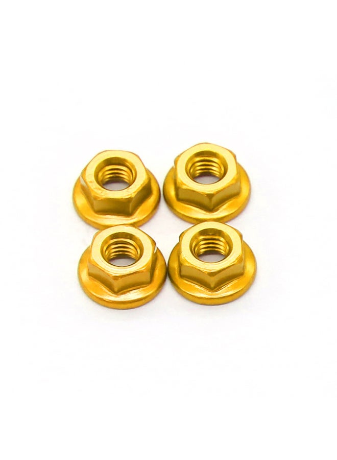 1/10 Model Car Modified Aluminum Alloy Flange Nut M4 Anti-Loosening Nut Anti-Slip Pattern