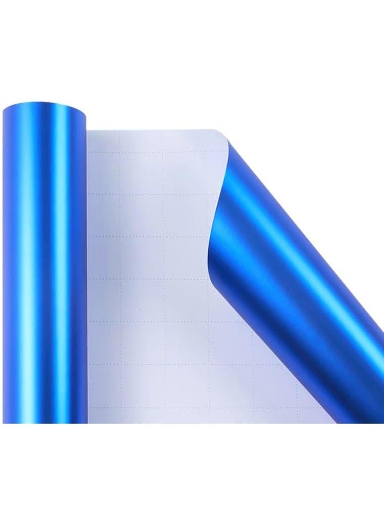 Metallic Blue Wrapping Paper Roll  - Solid Blue Holiday Gift Wrap for Graduation, Christmas, Birthdays, Baby Shower, Wedding - 17.5 in x 33 ft (48 sq. ft), Easy to Cut - Image 2