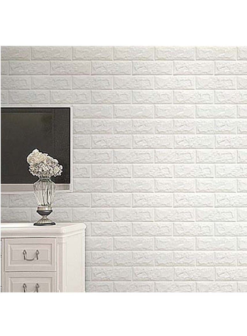 LINGWEI 3D Wall Sticker Wall Panels White 5pcs - Image 2