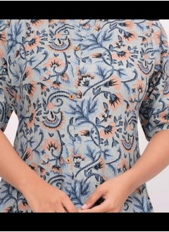 Generic Grey Cotton Kantha Work Digital Print Co-Ord Set  - Image 4