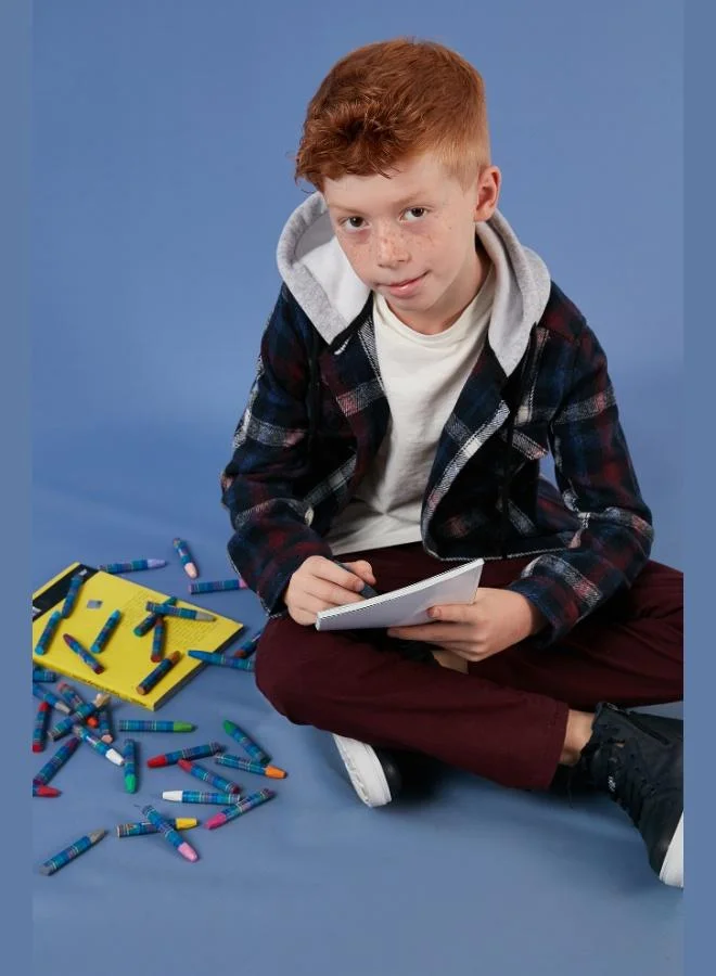 Lela Lela Hooded Double Pocket Plaid Winter Lumberjack Shirt Boy's SHIRT CF24W81780