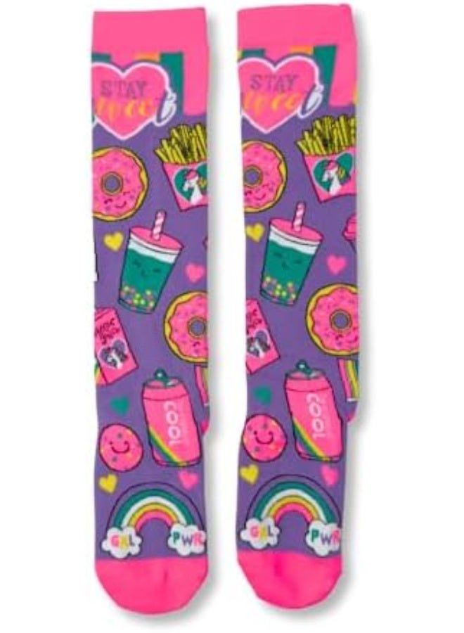Glitters Funky 3D High Socks for Kids & Teens - Colorful Donut, Drink & Rainbow Print – Fun Novelty Long Socks for Girls – Soft, Stretchy & Vibrant Fashion Socks for School & Everyday Wear - Image 3