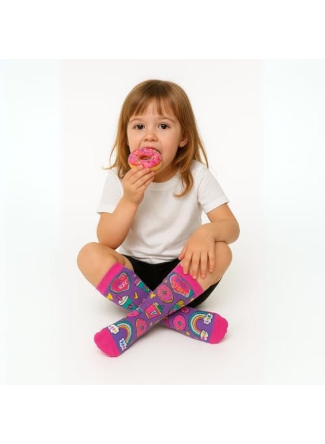 Glitters Funky 3D High Socks for Kids & Teens - Colorful Donut, Drink & Rainbow Print – Fun Novelty Long Socks for Girls – Soft, Stretchy & Vibrant Fashion Socks for School & Everyday Wear - Image 2