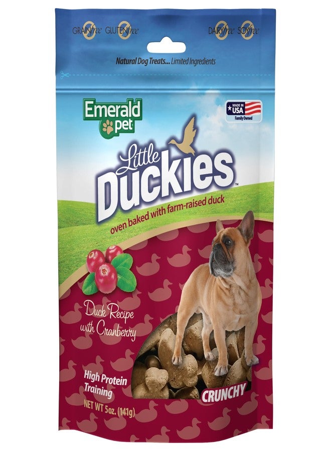 Emerald Pet Little Duckies Crunchy Natural Roasted Duck Dog Treats, Made in USA - Image 1