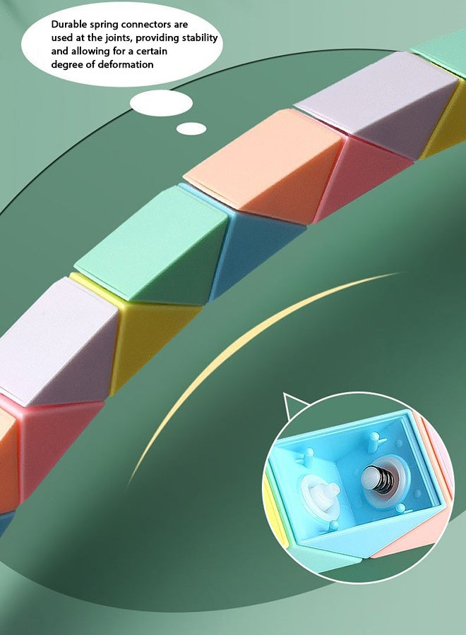 SHABILI Magic Snake Puzzle 36-Segment Brain Teaser Toy for Kids, Macaron Color, Educational Shape-Shifting Cube for Boys and Girls Age 3+, Improves Creativity, Spatial Thinking and Motor Skills - Image 3