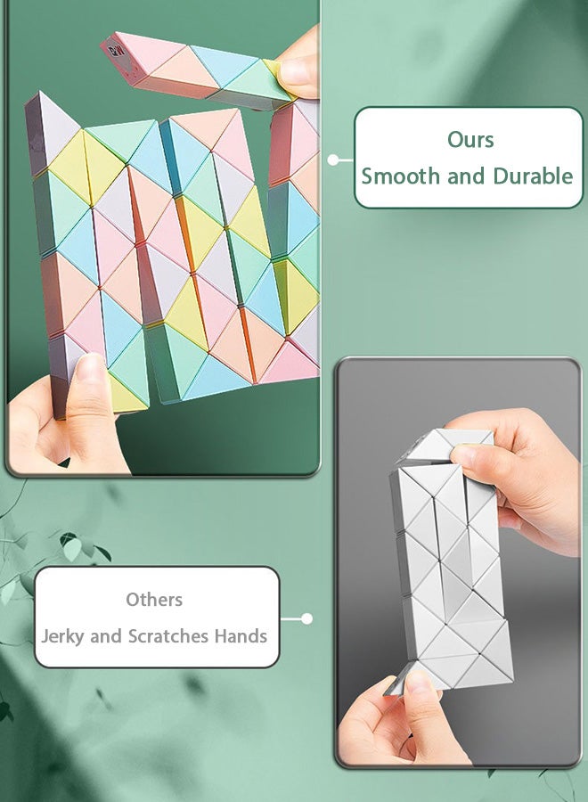 SHABILI Magic Snake Puzzle 36-Segment Brain Teaser Toy for Kids, Macaron Color, Educational Shape-Shifting Cube for Boys and Girls Age 3+, Improves Creativity, Spatial Thinking and Motor Skills - Image 4