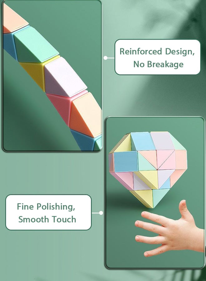 SHABILI Magic Snake Puzzle 36-Segment Brain Teaser Toy for Kids, Macaron Color, Educational Shape-Shifting Cube for Boys and Girls Age 3+, Improves Creativity, Spatial Thinking and Motor Skills - Image 5