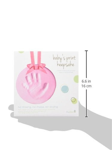 Tiny Ideas DIY Baby's Print Handprint or Footprint Keepsake No Bake Ornament with Ribbon, Baby Girl Nursery Décor, Pink - Image 3