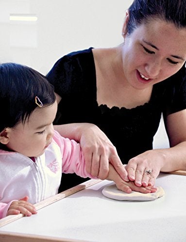 Tiny Ideas DIY Baby's Print Handprint or Footprint Keepsake No Bake Ornament with Ribbon, Baby Girl Nursery Décor, Pink - Image 2