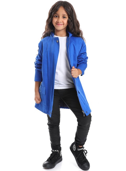 Royal Blue Long Sleeved Polyester Jacket_Blue