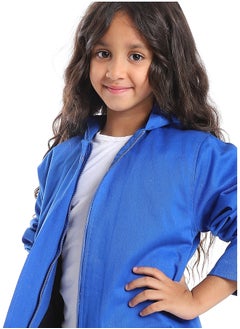 Andora Royal Blue Long Sleeved Polyester Jacket_Blue  - Image 4