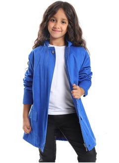 Andora Royal Blue Long Sleeved Polyester Jacket_Blue  - Image 2