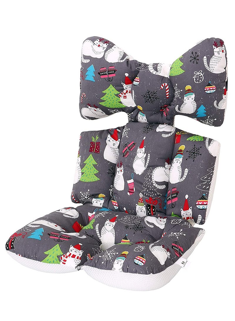SOLARAE Baby Car Seat Cushion For Stroller And Car Seat, Breathable Thick Baby Cushion Pad, Double Sides Use, Kids Seat Cushion For Safe Sleeping In The Car Seat And Booster Seat -Cat - Image 1