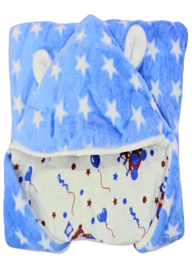 First Kick بطانيات مخملية للأطفال حديثي الولادة من فيرست كيك، عبوة من ثلاث طبقات بغطاء رأس، فائقة النعومة ومتينة، مناسبة للأولاد والبنات. - Image 3