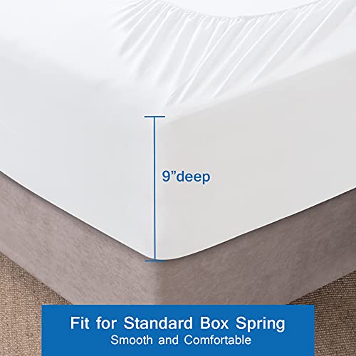 Coldwind Box Spring Cover Queen Size Bed Skirt Wrap 4 Side of The Mattress, Stretch & Snug Fit, Ultra Soft, Wrinkle Free, Replacing Bed Skirts for Hotel and Home, White - Image 4