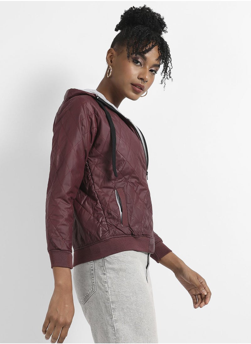 Campus Sutra - Quilted Puffer Jacket With Angled Open Pockets - Image 1