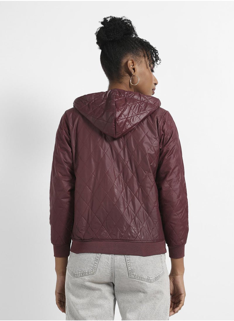 Campus Sutra - Quilted Puffer Jacket With Angled Open Pockets - Image 1