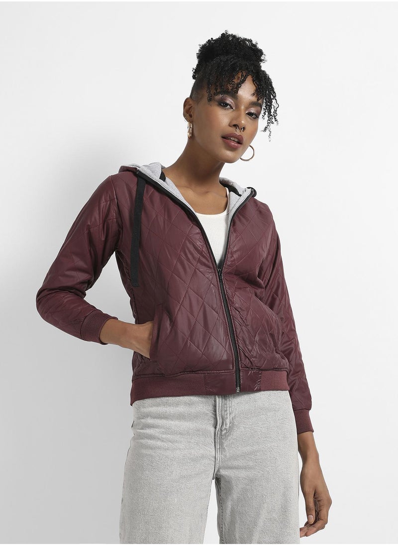 Campus Sutra - Quilted Puffer Jacket With Angled Open Pockets - Image 1