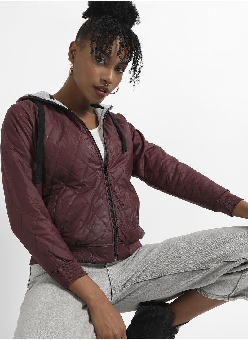 Campus Sutra - Quilted Puffer Jacket With Angled Open Pockets - Image 1