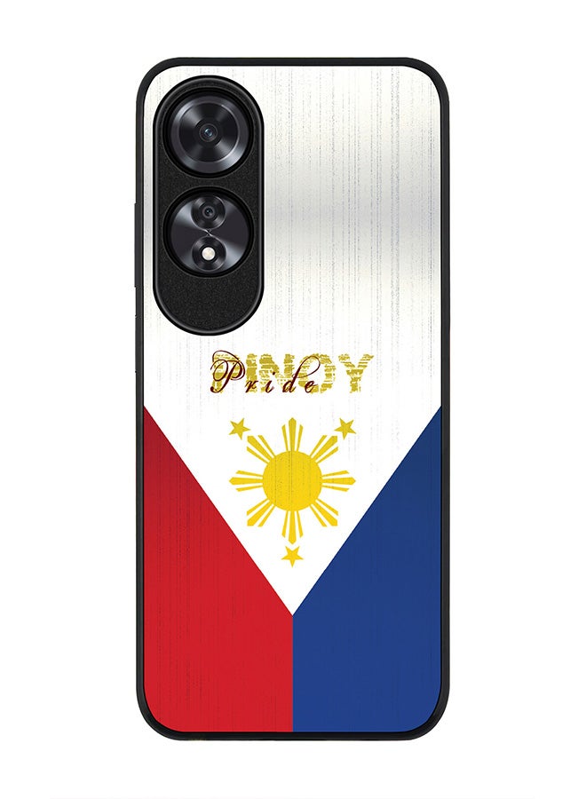 Stylizedd حافظة حواف سوداء متينة لهاتف أوبو A60، حافظة مرنة رقيقة من المطاط مع حواف مضادة للسقوط - فخر الفلبين - Image 1