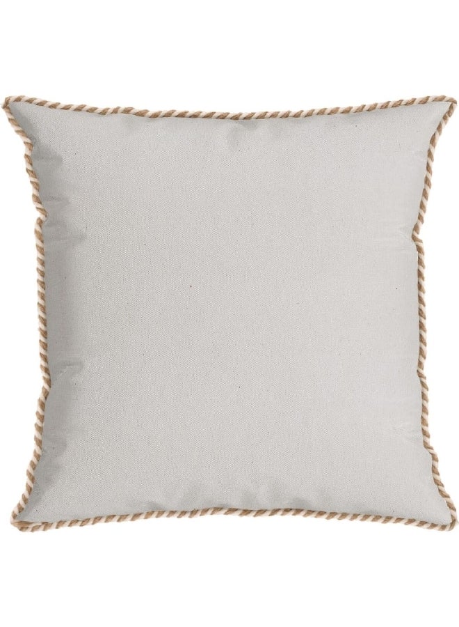 Donatella Sisal Cord Detail Decorative Cushion White and Brown 43 x 43 cm 461022