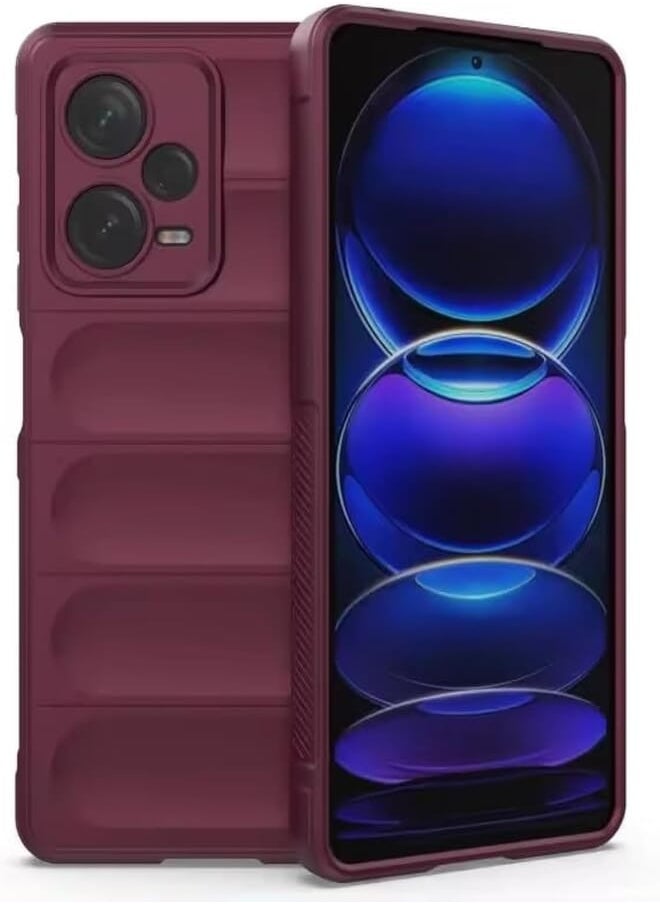 Generic - New Armor Shockproof Back Bumper Soft TPU Fundas Compatible with Redmi Note 12 Pro Plus (Plum) - Image 1
