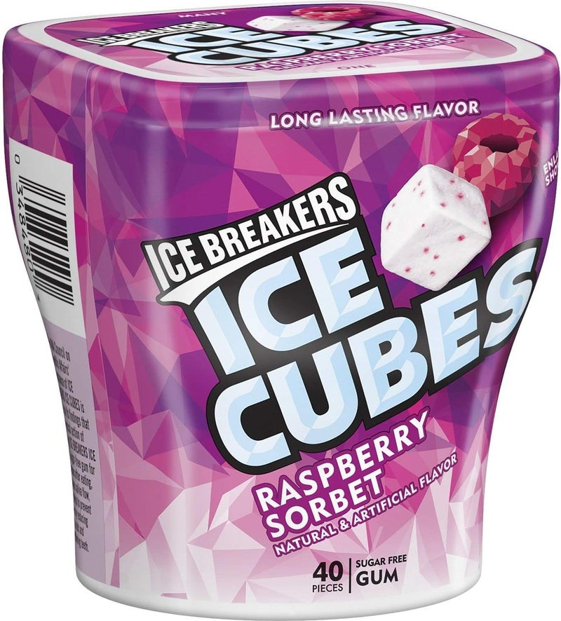 Ice breakers علكة آيس بريكرز مكعبات الثلج خالية من السكر بنكهة توت العليق - 40 قطعة (عبوة من 4) - Image 1