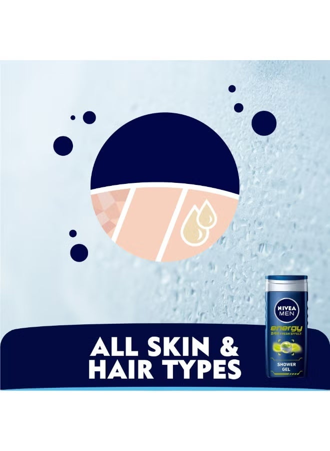 Nivea Men Energy Shower Gel with Mint Extract – Refreshing Body, Face & Hair Wash – 250 ml (Pack of 2) - Image 5