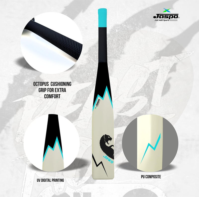 Jaspo Be Wild Heavy Duty Plastic Cricket Bat Full Plastic Bat Hard Plastic Bat Cricket Bat Full Size for All Age Groups – Kids Boys Girls Adults(Off White) - Image 5
