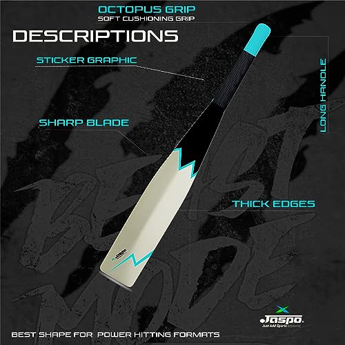 Jaspo Be Wild Heavy Duty Plastic Cricket Bat Full Plastic Bat Hard Plastic Bat Cricket Bat Full Size for All Age Groups – Kids Boys Girls Adults(Off White) - Image 2