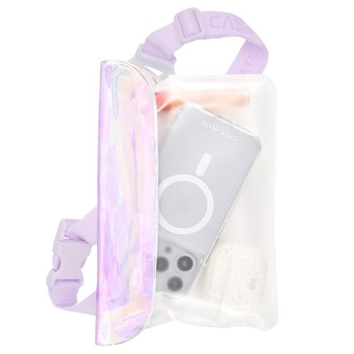 Case-Mate Soap Bubble IP68 Waterproof Phone Pouch/Case with Triple Seal Protection, Adjustable Strap - Waterproof Fanny Pack for iPhone 17 Pro Max/iPhone 16 Pro Max/15/14/S25/S24/Pixel 10 - Iridescent - Image 1