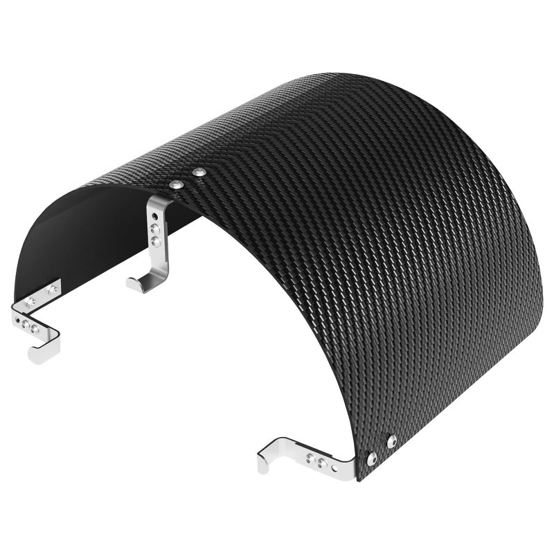Universal Air Intake Filter Cover Heat Shield Stainless Steel Carbon Fiber Cover compatible with 2535 Cone Filter Black