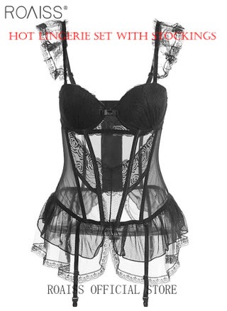 Women's Lingerie Garter Belt Bodysuit with Stockings Open Crotch Short Skirt Nightgown Increase Passion Midnight Charm Pajamas Dress Gift for Ladies Wife Girlfriend - pzsku/Z79BF3E4252A40011A7C1Z/45/_/1729306717/0b08a20a-a58f-464d-afd4-c1de754b9e55