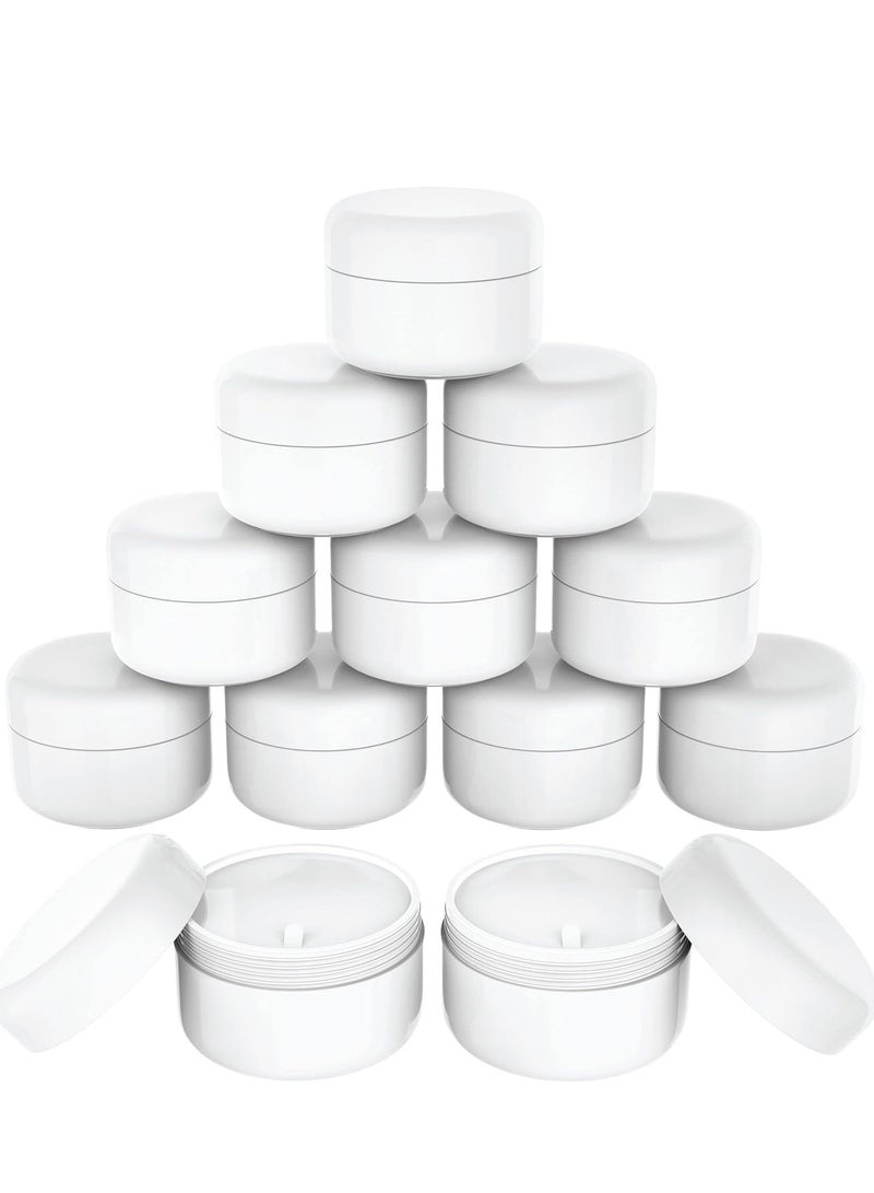 SYOSI 4 Oz Plastic Containers with Lids, Body Butter Jars, Lotion Container, White, 118 ML/Gram Capacity, 12 Pack, Jar for Cream, Makeup, Cosmetics, Face Scrub, Hair Product, Screw Top & Liner - Image 1