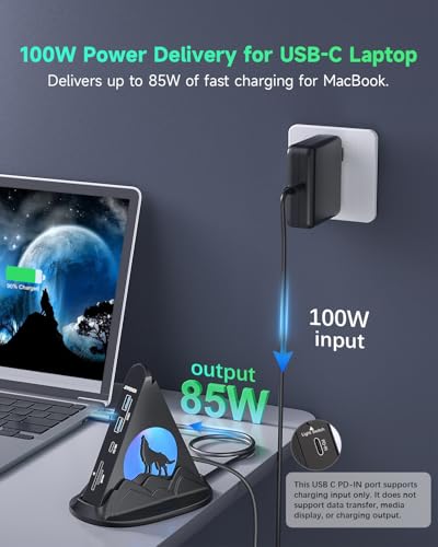 JoyReken 8-in-1 USB C Hub, 4K@30Hz HDMI Output, 100W PD Fast Charging, 3 USB 3.0 Ports, SD/TF Card Reader, Multiport Adapter for MacBook Air/Pro, iPhone 17, iPad Pro/Air - Image 4